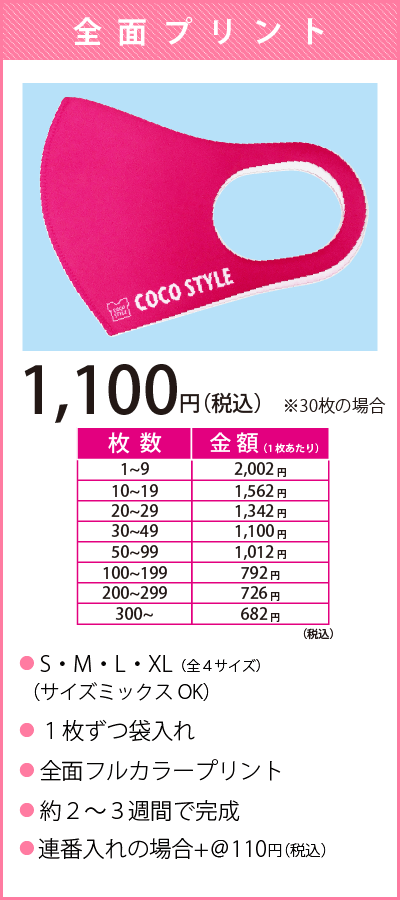 全面プリントマスク